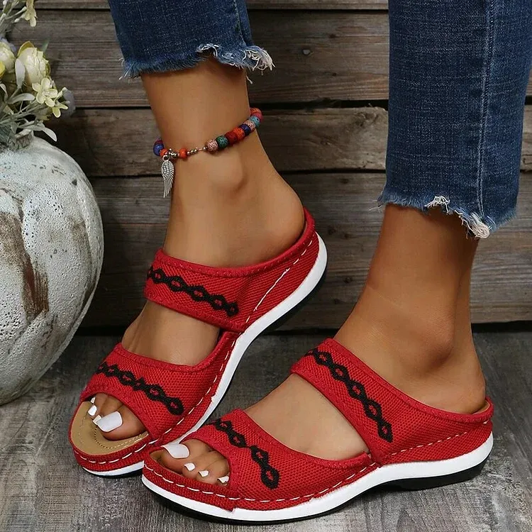 Leather Orthopedic Arch Support Sandals Diabetic Walking Cross Sandals