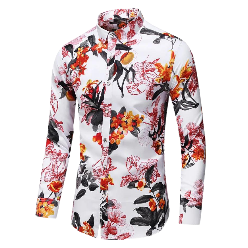 Autumn Floral Long-Sleeved Shirt