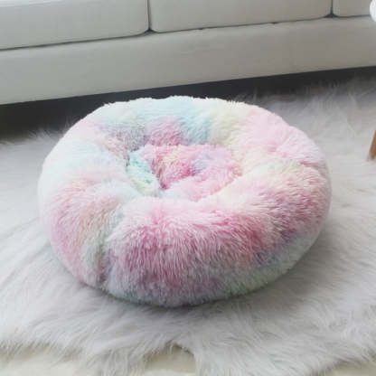 Calming Fluffy Cat Bed, Comfy Plush Pet Bed