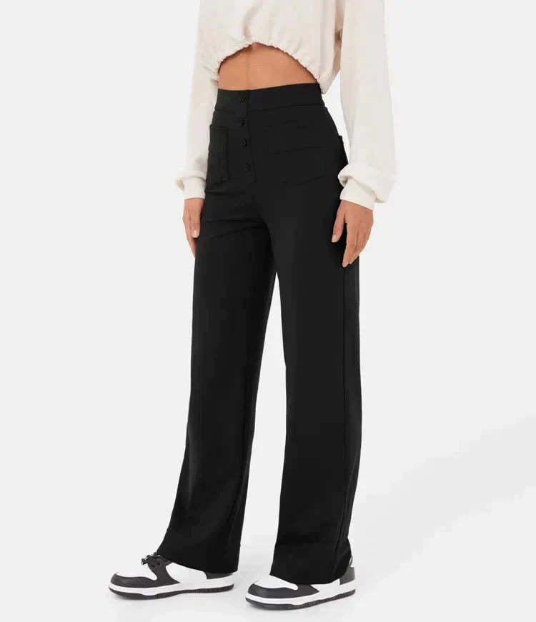 Aveline - High Waist Trousers - Casual - Polyester - Everyday Wear