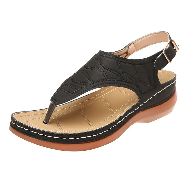 Leather Orthopedic Arch Support Sandals Diabetic Walking Sandals