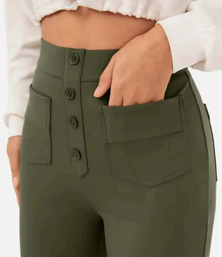 Aveline - High Waist Trousers - Casual - Polyester - Everyday Wear
