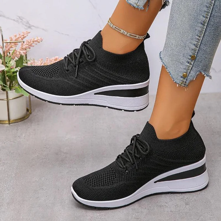 Women's Platform Sneakers Knit Slip-On