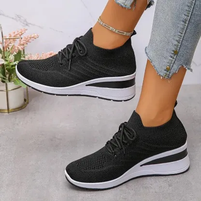 Women's Platform Sneakers Knit Slip-On