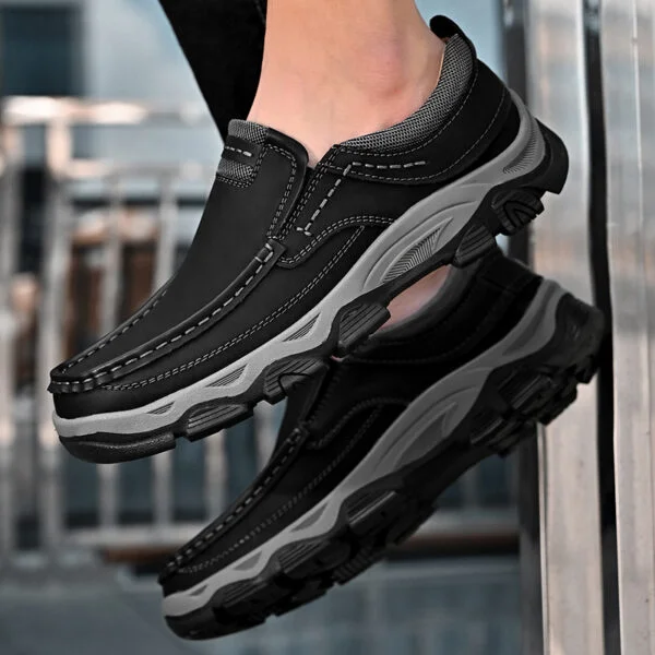 Men’s Orthopedic Walking Shoes Genuine Leather Slip On Loafers