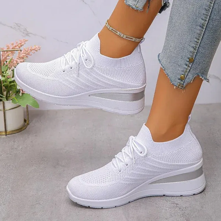 Women's Platform Sneakers Knit Slip-On