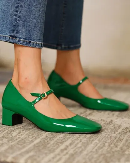 Square Toe Heeled Mary Janes