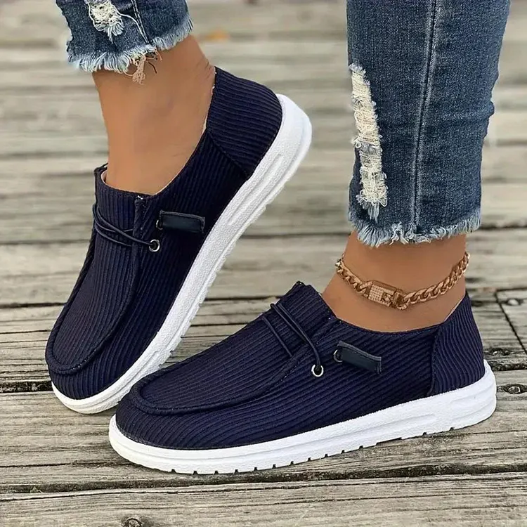 Ribbed Slip-On Flats for Effortless Style