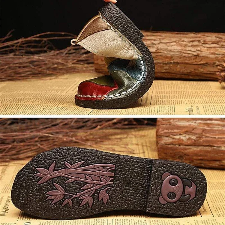 Women Loafers Patches Stitching Flat Shoes Woman Summer Flats Soft Candy Colors Genuine Leather Moccasins Loafers