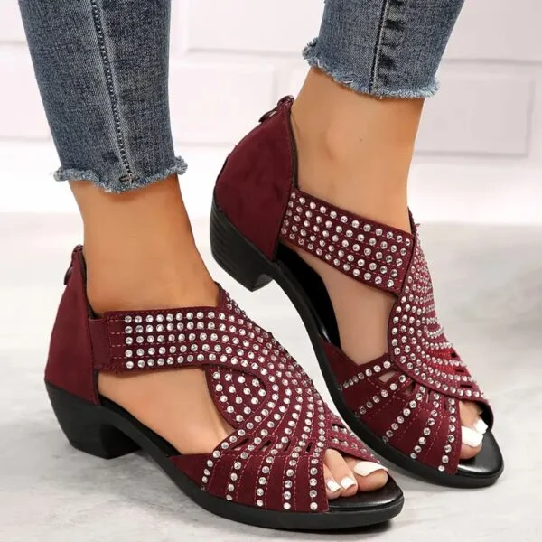 Orthopedic Low Heel Cut-Out Sandals