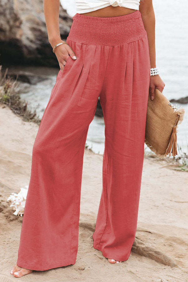Ophelia - Women's Trousers - Chic - Cotton And Linen - Formal Occasions