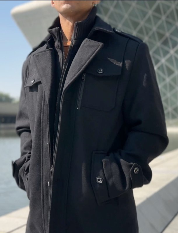 Men's Business Wool Overcoat