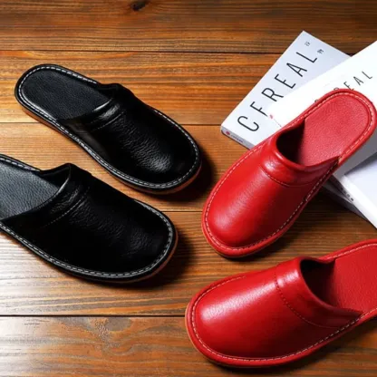 Leather Flat Men Slippers Light Odorless Leisure Shoes