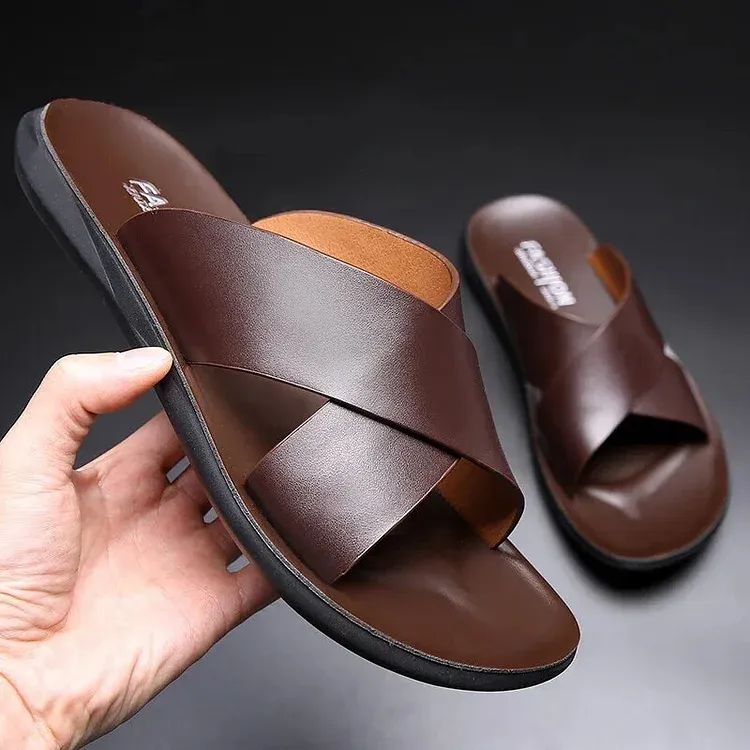 Comfortable Anti-Slip Leather Sandals | Breathable All-Season Footwear for Men