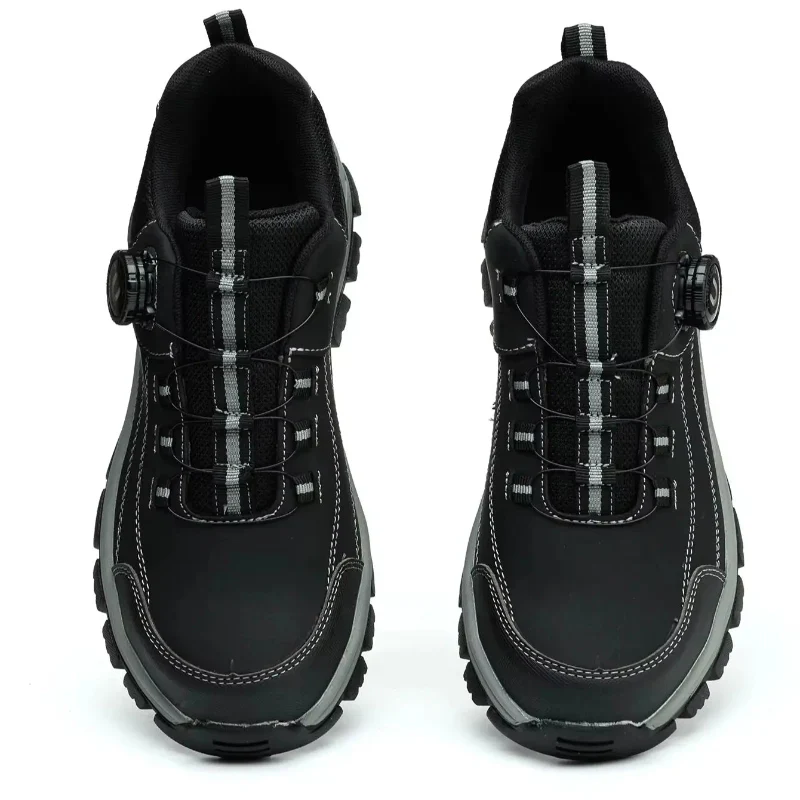 Men's Steel Toe Safety Shoes Microfiber Leather Puncture Proof Non-Slip Work Sneakers