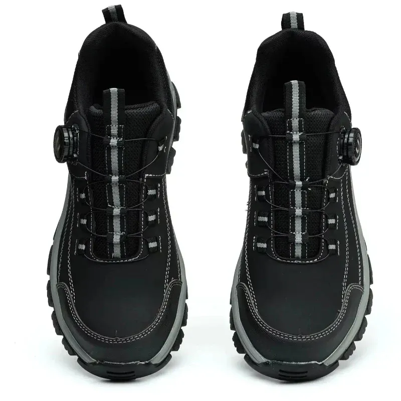 Men's Steel Toe Safety Shoes Microfiber Leather Puncture Proof Non-Slip Work Sneakers