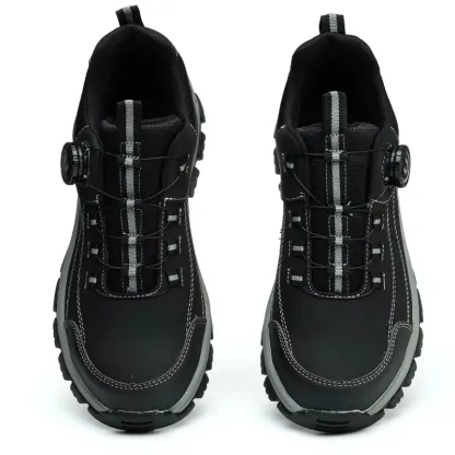 Men's Steel Toe Safety Shoes Microfiber Leather Puncture Proof Non-Slip Work Sneakers