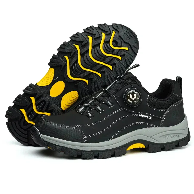 Men's Steel Toe Safety Shoes Microfiber Leather Puncture Proof Non-Slip Work Sneakers