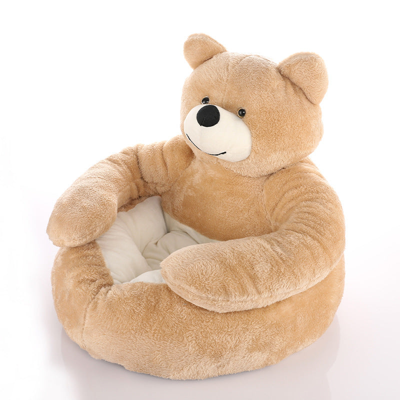 Cute Detachable Cuddle Teddy  Bear Cat Bed