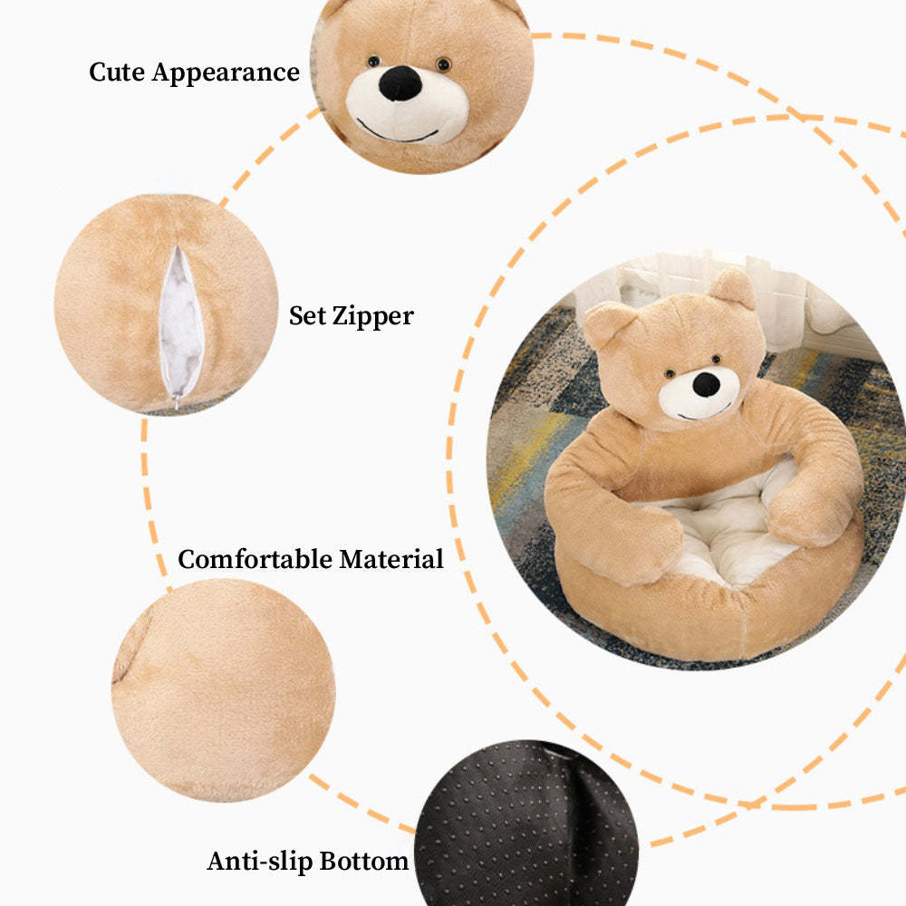 Cute Detachable Cuddle Teddy  Bear Cat Bed
