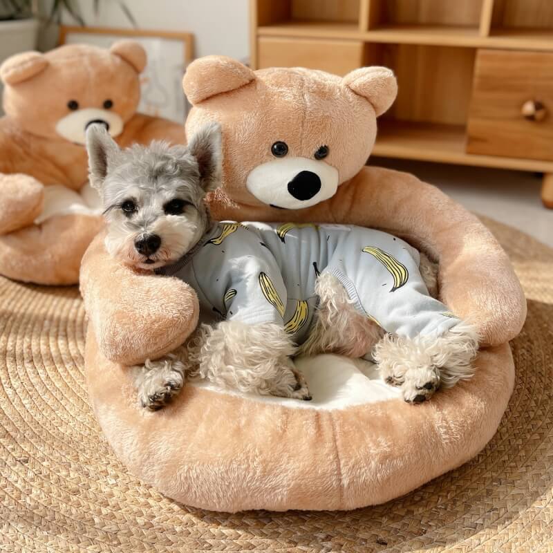 Cute Detachable Cuddle Teddy  Bear Cat Bed