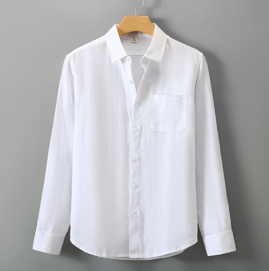 Cotton Oxford Anti-Wrinkle Casual Stand Collar Long Sleeve Shirt for Man