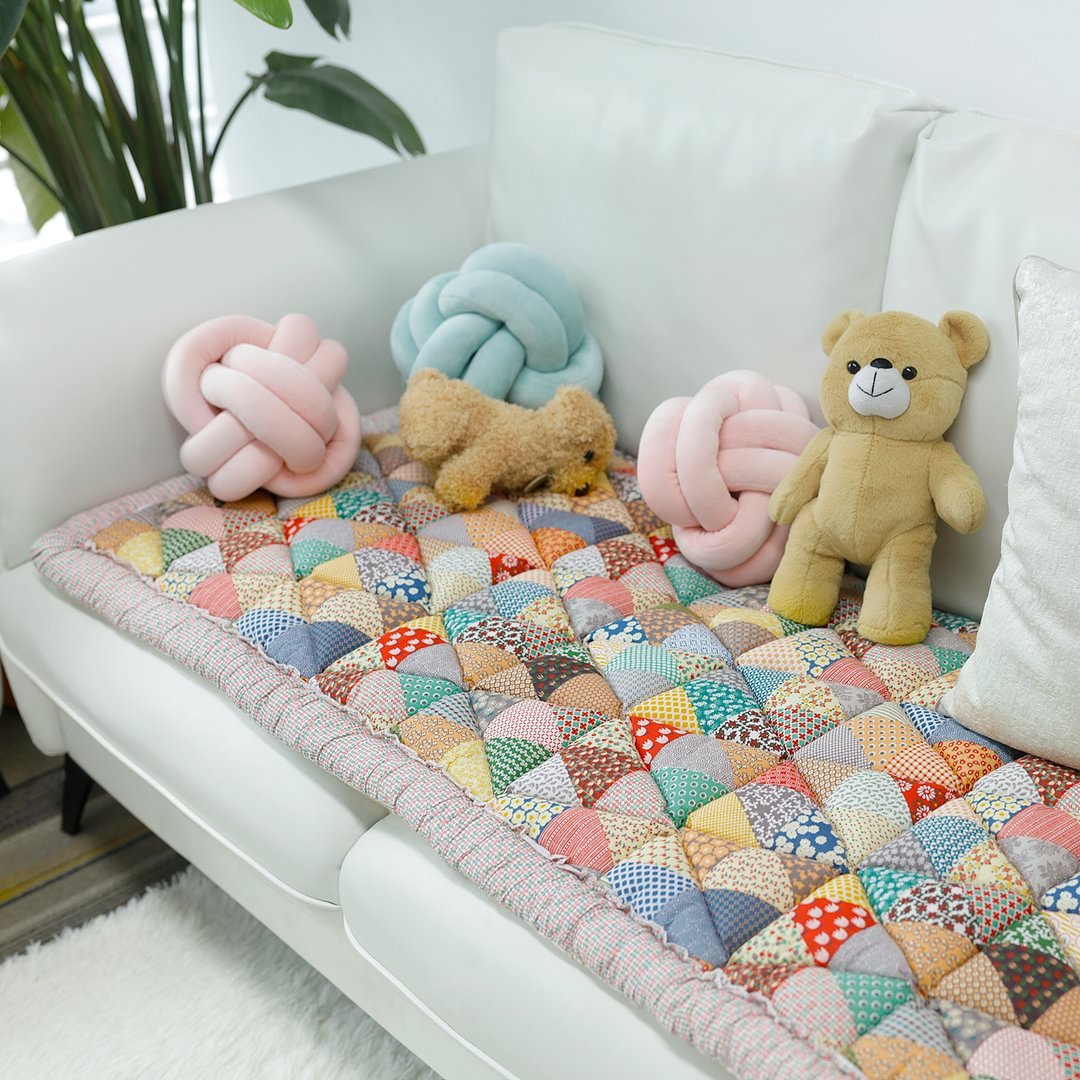 Large Plaid Square Pet Mat Bed Couch Cover