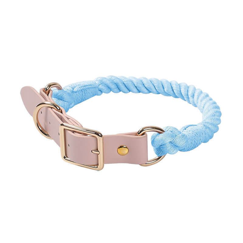 Handwoven Leather Fashion No Pull Dog Collar And Lead