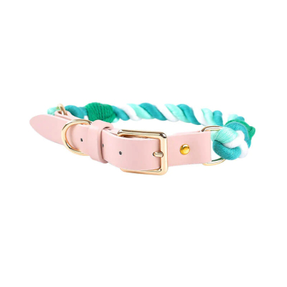 Handwoven Leather Fashion No Pull Dog Collar And Lead