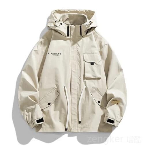 Multi-Pocket Hooded Workwear Jacket