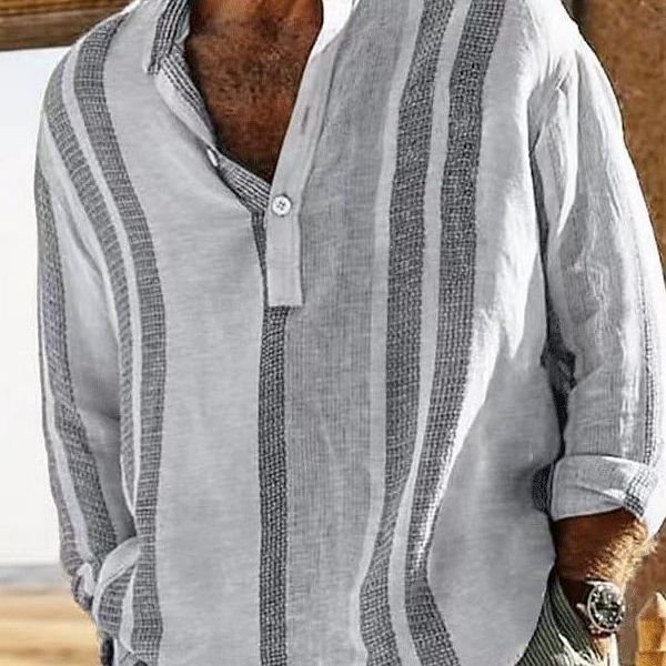 Long-Sleeved V-Neck Stripes