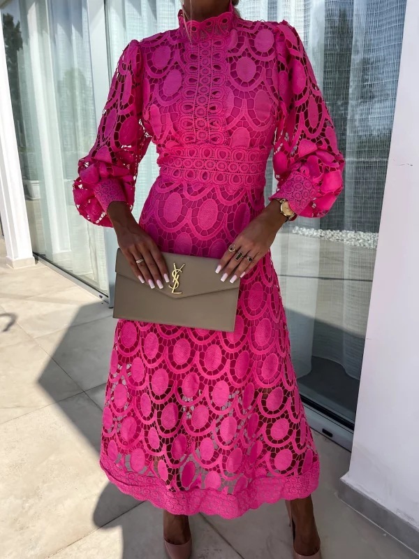 Sensual and Elegant Lace Midi Dress