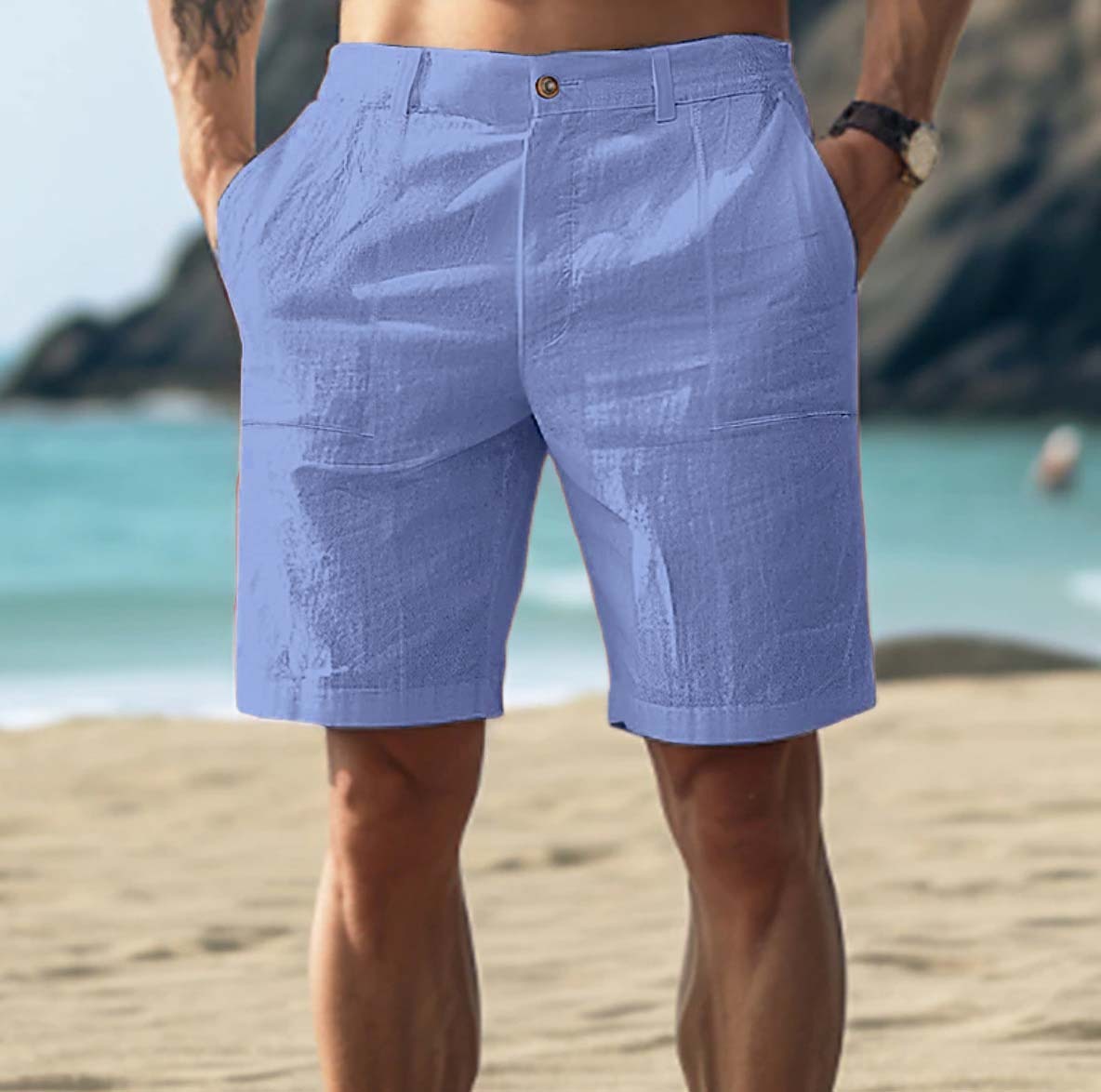Men's Vacation Linen Summer Shorts