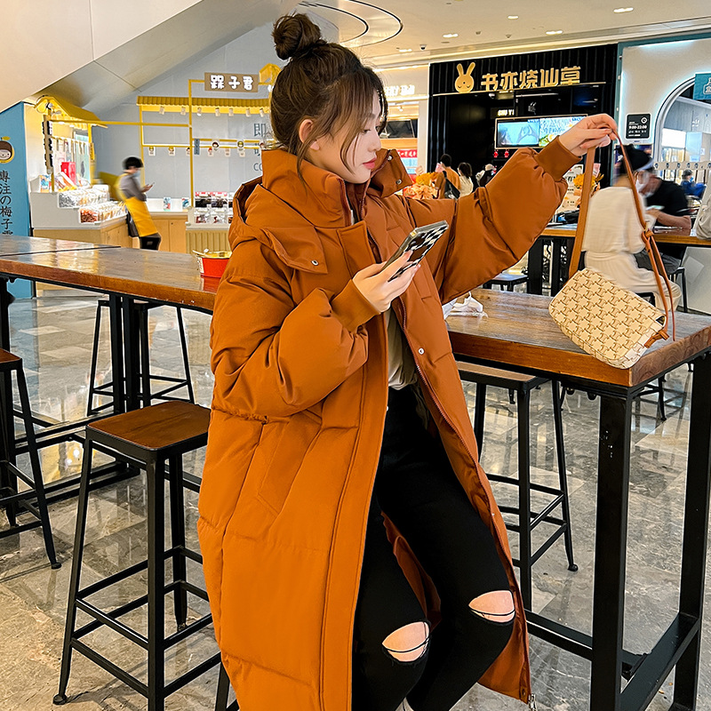 Long Overknee Cotton-Padded Jacket Loose Down Jacket