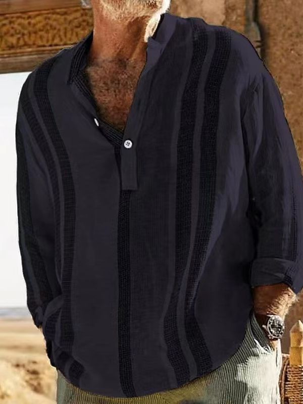 Long-Sleeved V-Neck Stripes