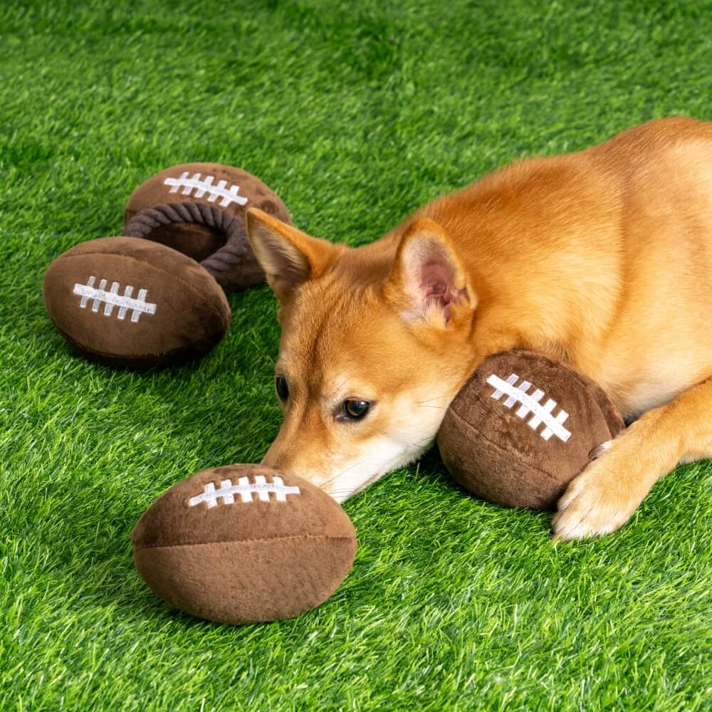 Plush Rugby Football Sound Toy Dog Interactive Toy