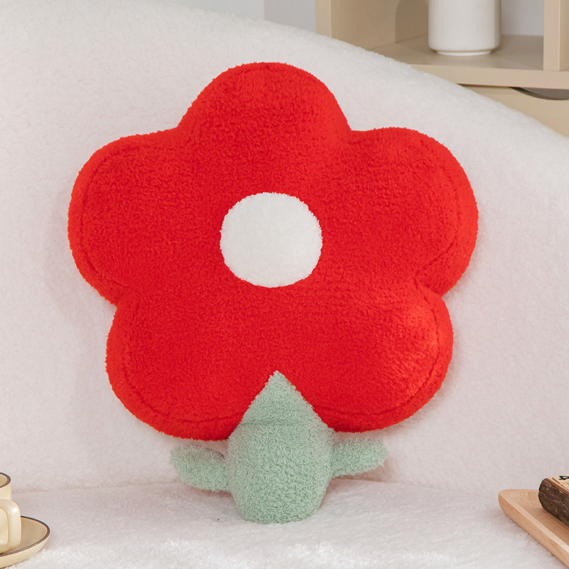 Colourful Flower Skin-friendly Teddy Fleece Sofa Cushion