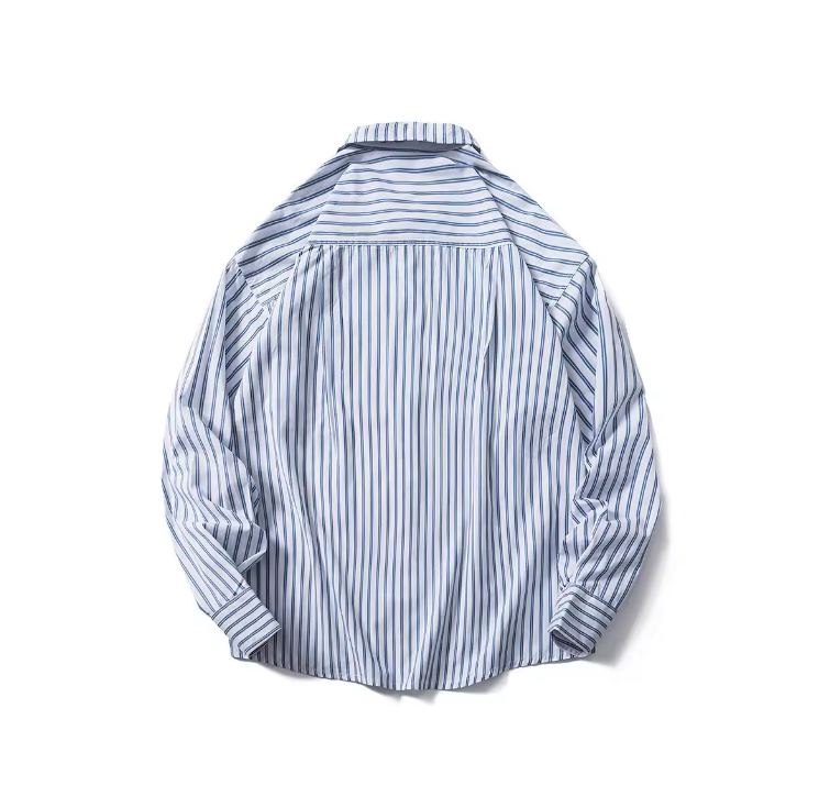 Striped Lapel Baggy Shirt