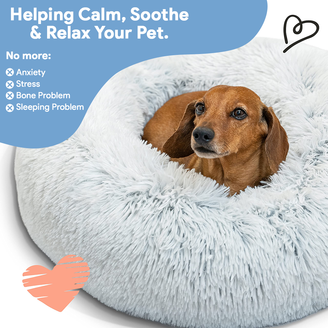 Dog Bed The Original Calming Dog Bed Super Comfy & Anti Anxiety Pet Bed Orthopedic Stress Relief Dog Bed Dog Pillow-gladdween