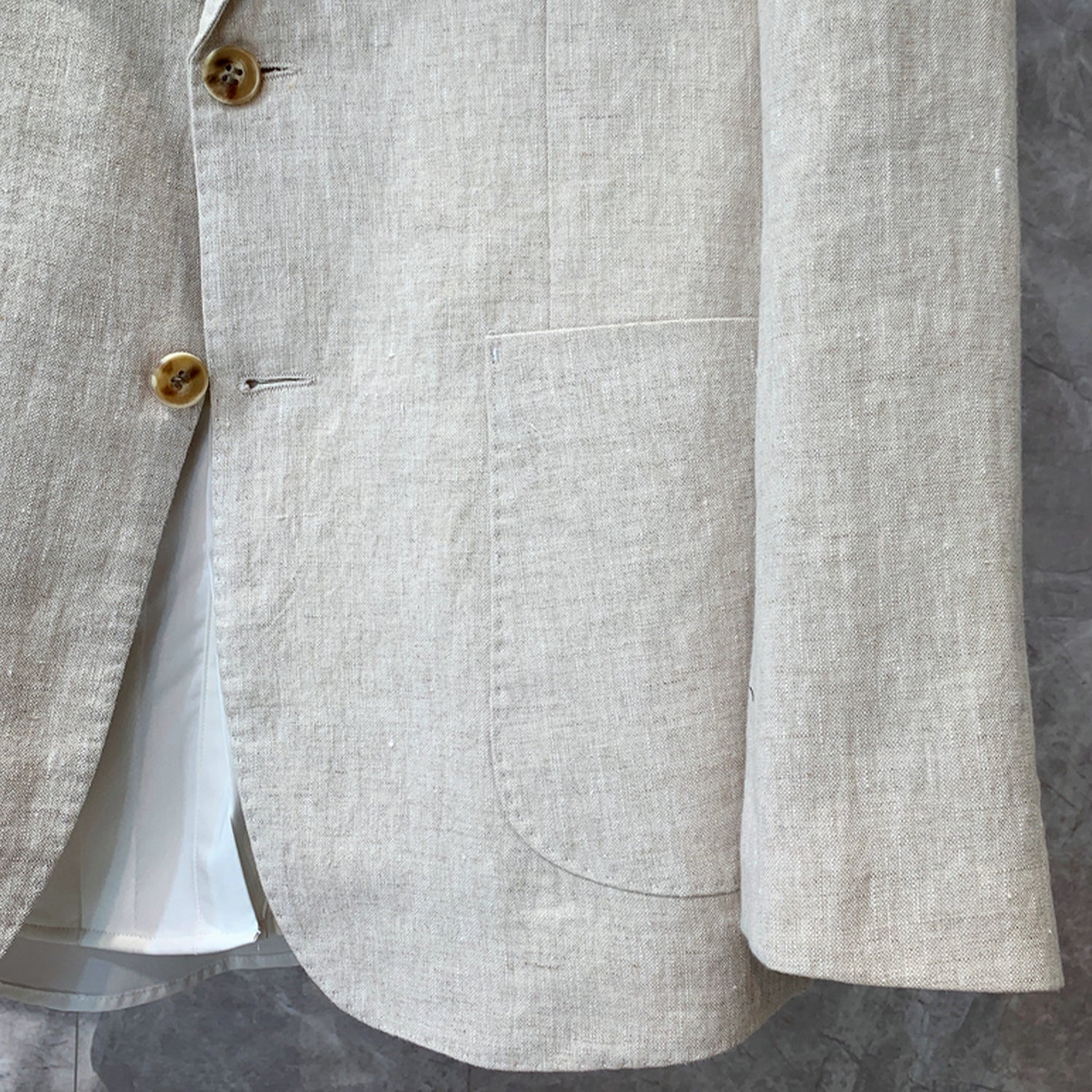 Men's Casual Formal 2 Pcs Summer Linen Notch Lapel Suit
