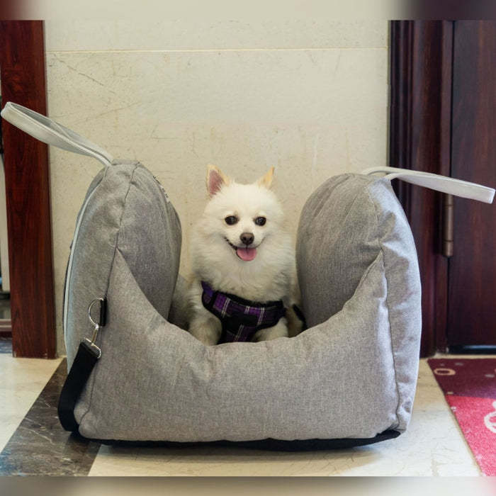 Car Seat Bed: Front First Class Portable & Detachable For Small & Medium Dog-gladdween