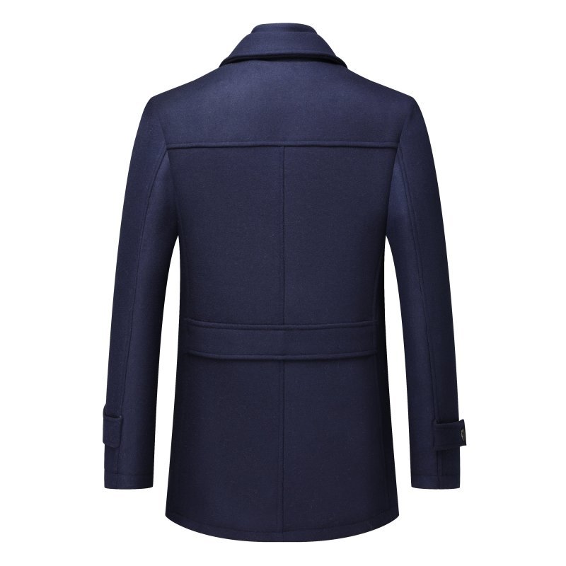 Autumn and Winter Double Collar Wool Overcoat