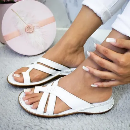Women Casual Comfy Toe Ring Criss-Cross Sandals Shoes