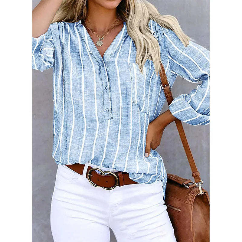 Lala Blouse - Elegant Loose Striped Blouse