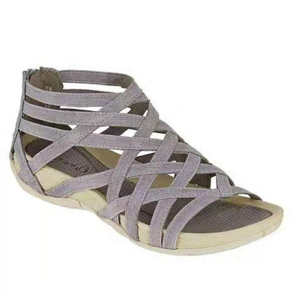 Hollow Out Breathable Round Toe Flat Sandals