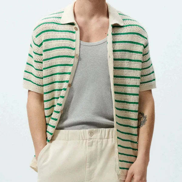 Men Striped Wool Woven Casual Shirt