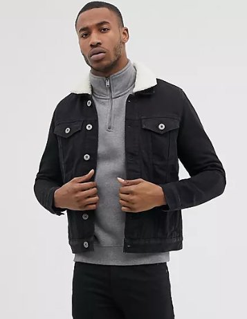 Men's Winter Fleece Denim Jacket