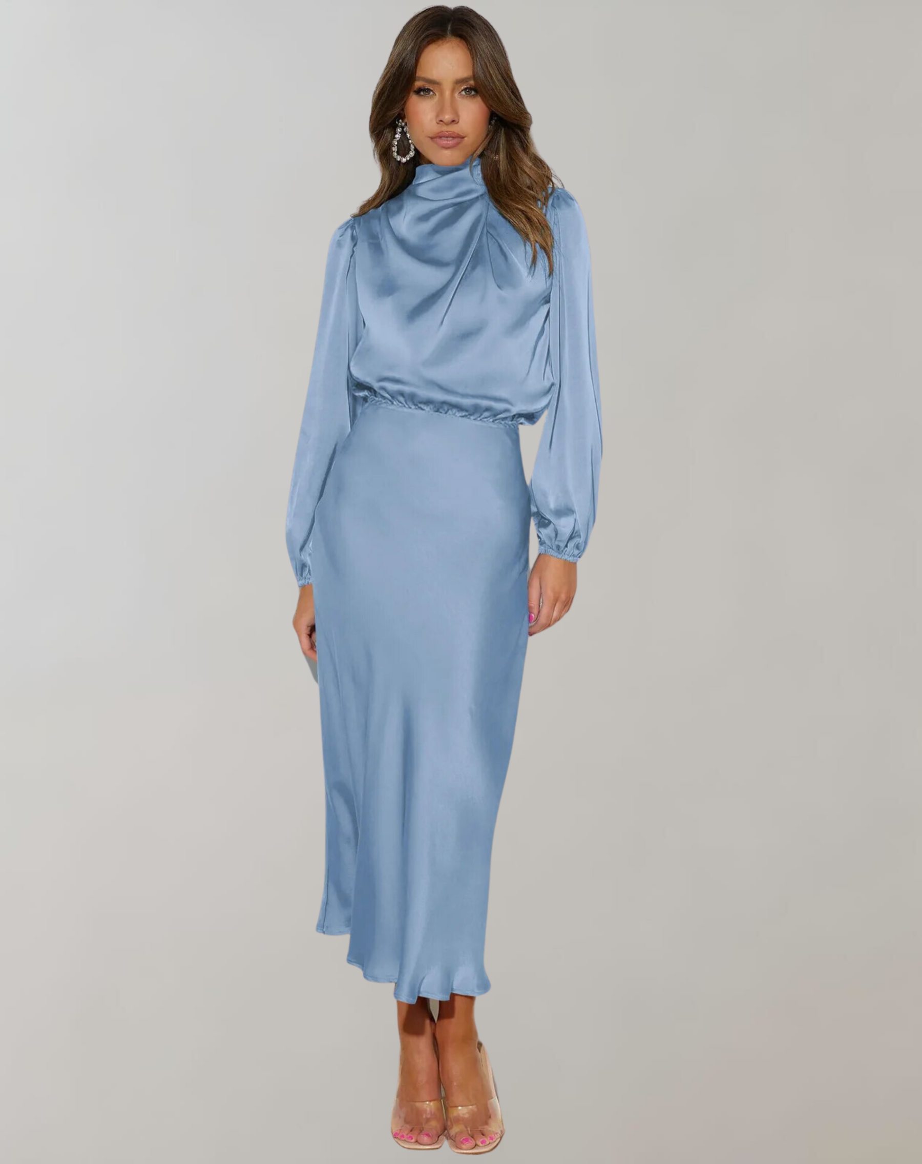 Delphina - Satin Sleeve Dress