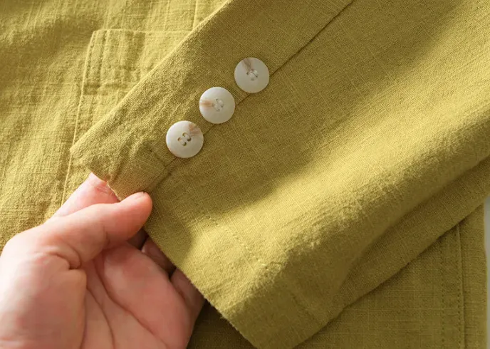 Linen Solid Color Single Layer Suit Top