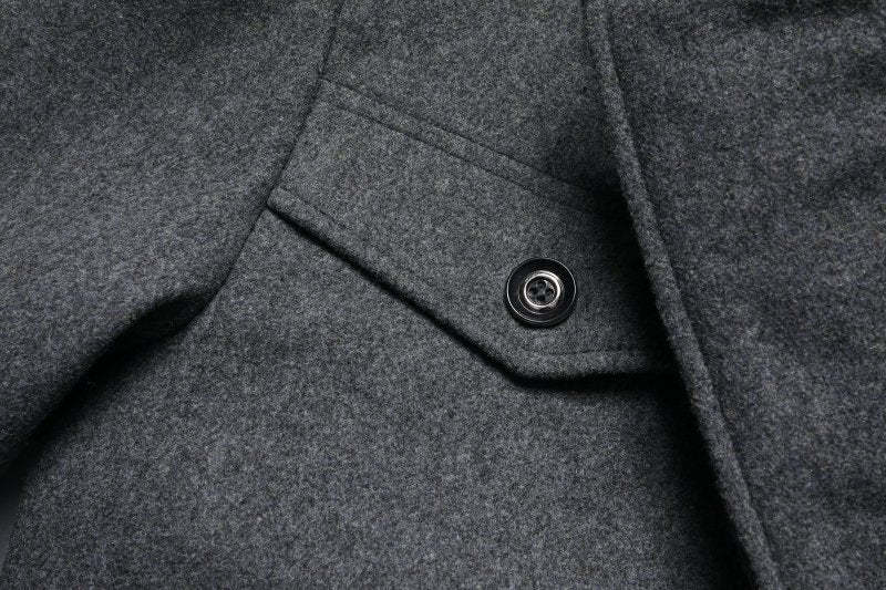 Autumn and Winter Double Collar Wool Overcoat